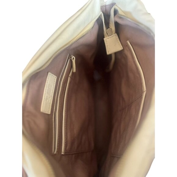 Hobo Merge Weave Crossbody Bag Beige Leather  Boho - Picture 6 of 6